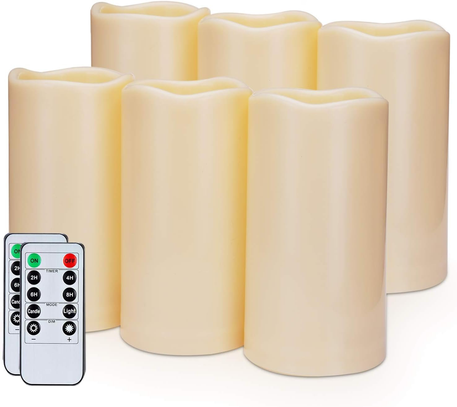 Amagic 3" x 6" Outdoor Waterproof Flameless Candles - Battery Operated LED Pillar Candles with Re... | Amazon (US)