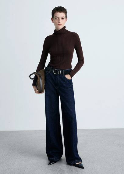 Wool blend turtleneck sweater chocolate - Women - XXL - MANGO | Mango (US/MX/AU)