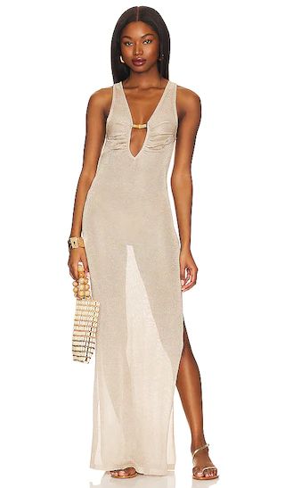 Leny Knit Maxi Dress in Gold | Revolve Clothing (Global)