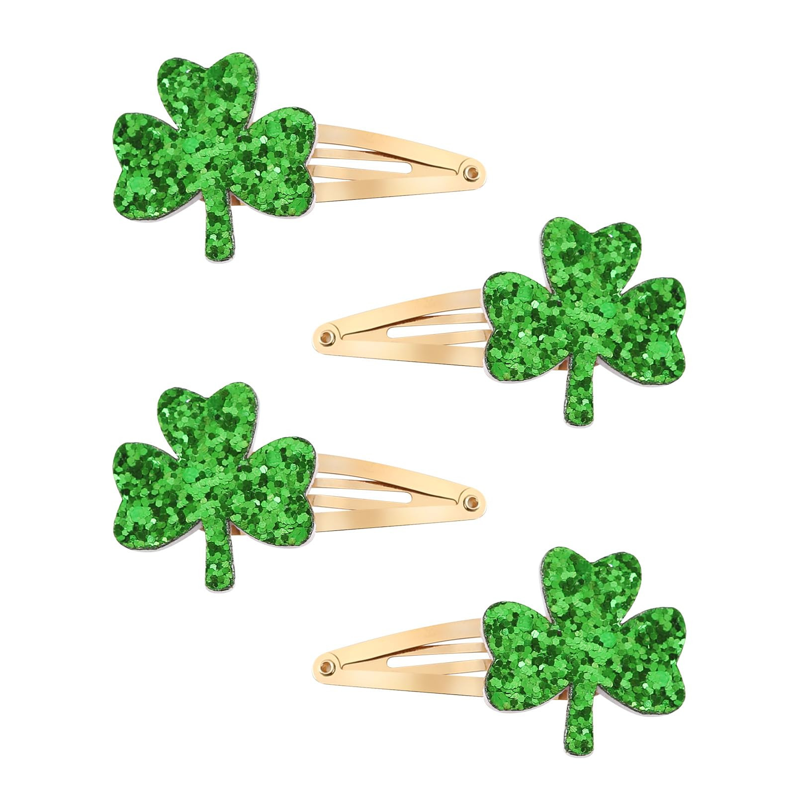 2 Pairs Glitter Green Clover Hair Clips Lucky Shamrock Hairpins Women Girls St. Patrick's Day Hai... | Amazon (US)