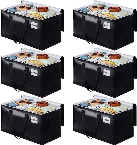 BlissTotes Moving Bags, Heavy Duty Moving Boxes with Zippers Top and Sturdy Handles, Storage Bags... | Amazon (US)