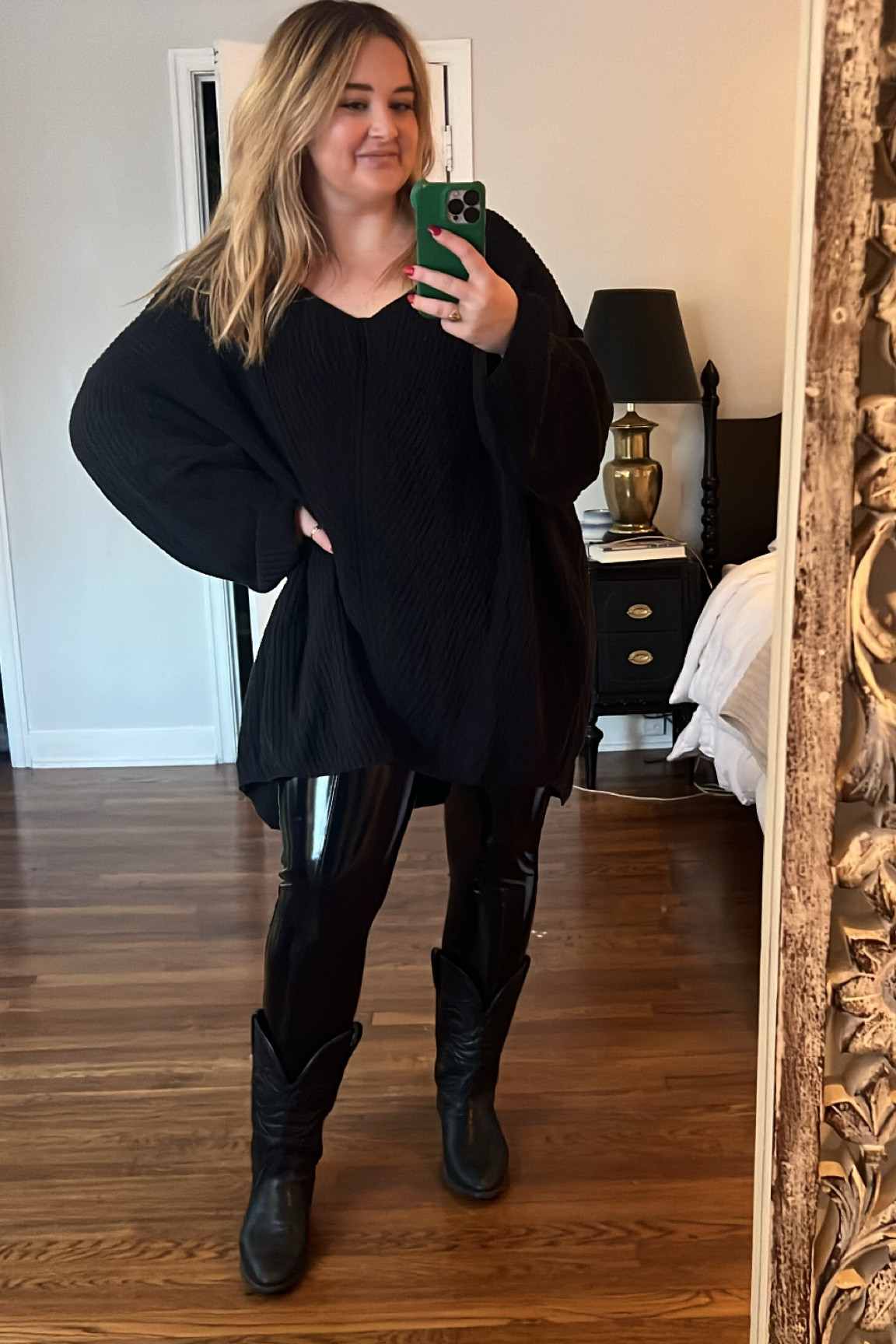 Night out ootd! Sweater is old so linked similar options! Spanx are an XL and I like the fit. Linked similar boots because these are vintage! 

#LTKMidsize #LTKFindsUnder100 #LTKFindsUnder50