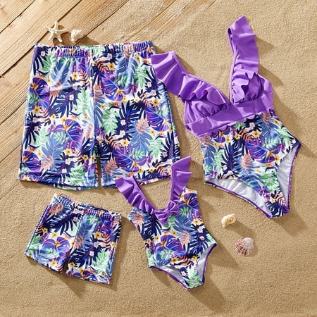 PatPat by PatPatTummy Control High Waist V Neck Tropical Family Matching Bathing Suit | Walmart (US)