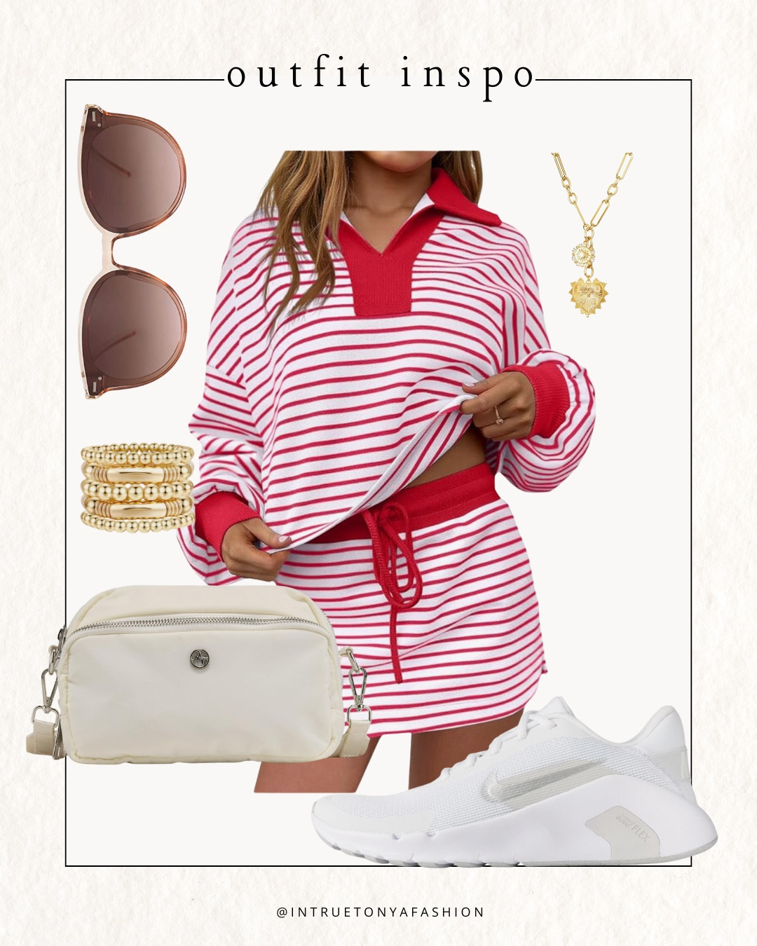 Striped skort set from amazon with white Nike sneakers, sling belt bag, and gold jewelry




Spring outfit
Travel outfit
Vacation outfit
Spring break 

outfit inspo | outfit ideas | winter outfits amazon  | casual outfit Ideas  | Outfits | Amazon Casual Outfit | Cute casual outfits | Preppy Outfit 

#LTKSaleAlert #LTKootd #LTKFindsUnder50