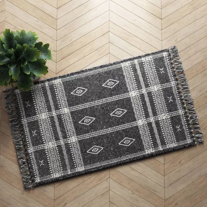 2'3"x3'9" Southwest Plaid Accent Rug Gray - Project 62™ | Target