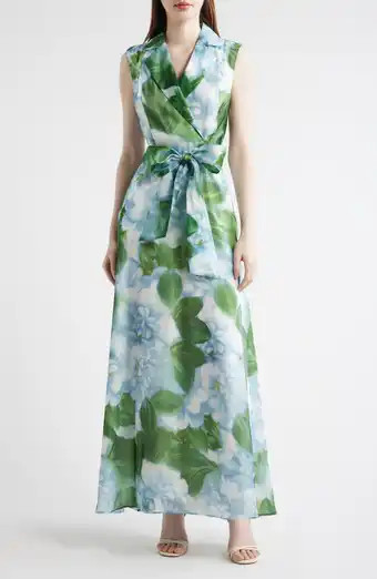 Floral Mikado Fit & Flare Gown | Nordstrom