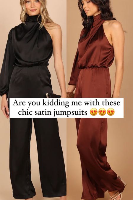 Petal + pup satin jumpsuits!! On sale for the #ltksale tomorrow so favorite now! One sleeve jumpsuit. Wedding guest jumpsuit. Wedding guest dress. LTK sale  

#LTKsalealert #LTKSale #LTKunder100