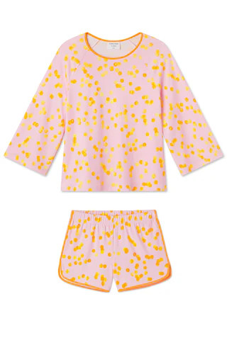 Pima Penny Shorts Set in Pomelo | LAKE Pajamas
