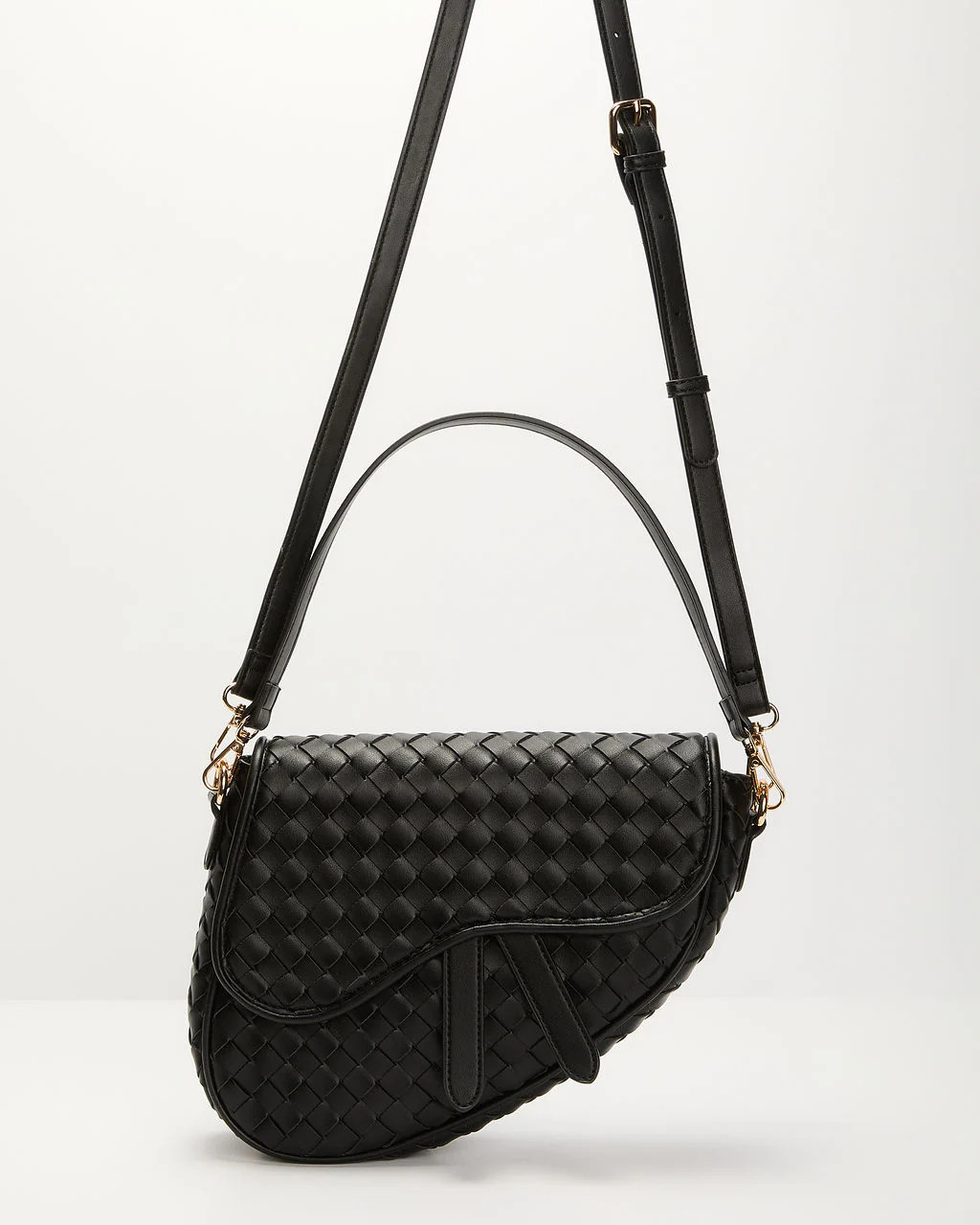 Kalila Faux Leather Woven Saddle Bag | VICI
