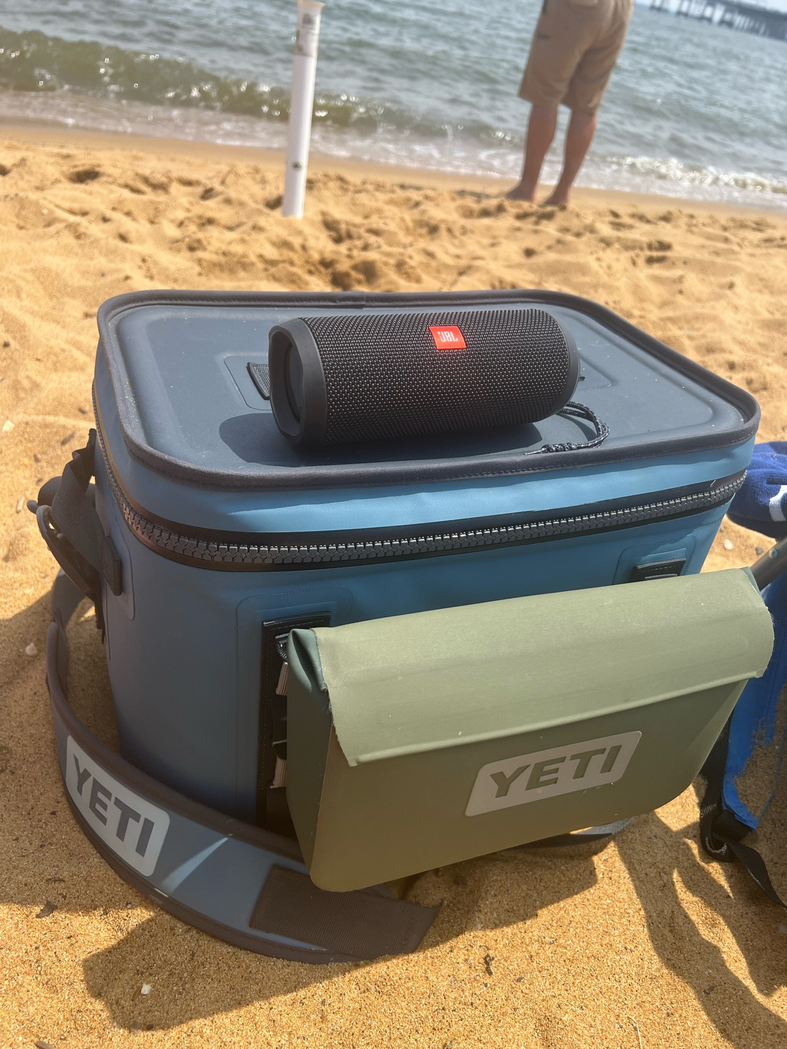 Yeti Cooler
Yeti attachment (the best thing ever, so much space also) 
JBL speaker 
