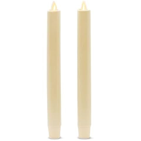 Luminara Set of 2 Moving Flame LED Taper (1x9.75), Flameless Candle, Melted Edge, Smooth Wax, Uns... | Amazon (US)