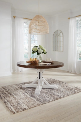 Valebeck Round Dining Table with Post and Bracket Base | Ashley Homestore