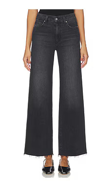 PAIGE Anessa Wide Leg Jeans in Viper Black Distressed from Revolve.com | Revolve Clothing (Global)