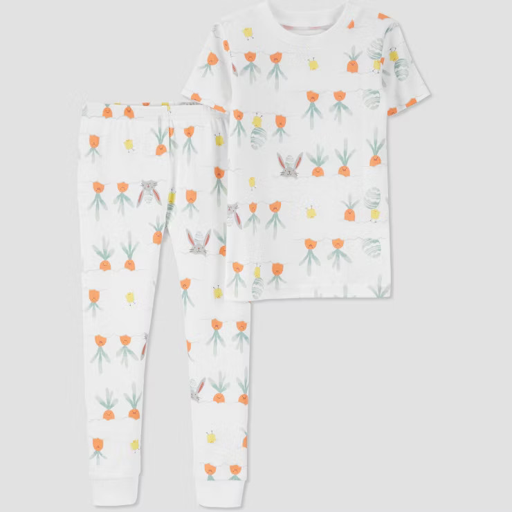 Carter's Just One You®️ Toddler 2pc Easter Bunny Pajama Set - Orange/White | Target