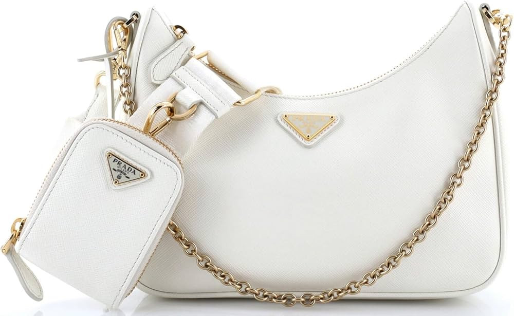Amazon.com: Prada, Pre-Loved Re-Edition 2005 Shoulder Bag Saffiano Leather Small, White : Amazon ... | Amazon (US)