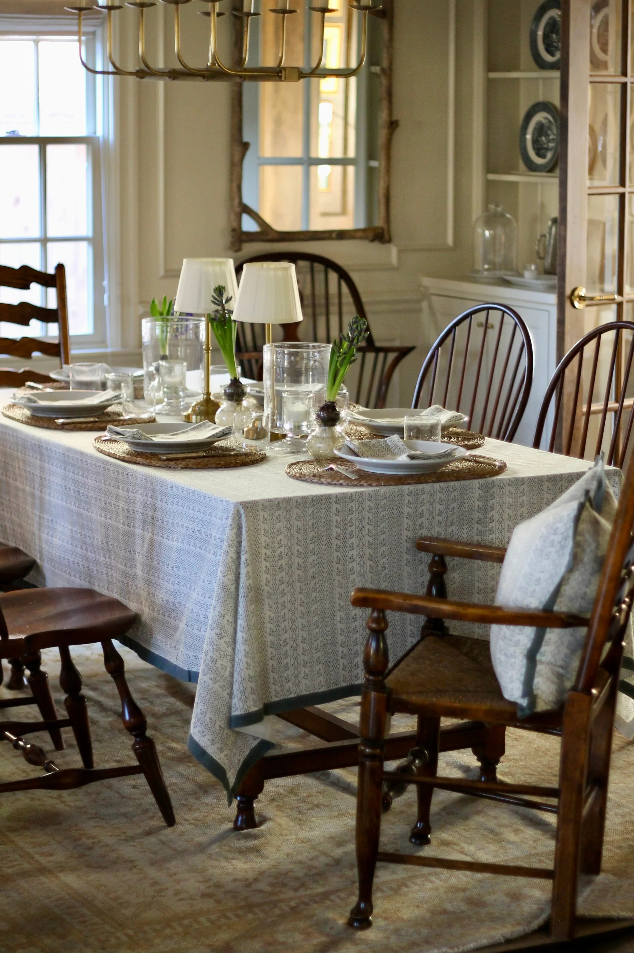 Laurie Privet Navy Tablecloths | JSH Home Essentials