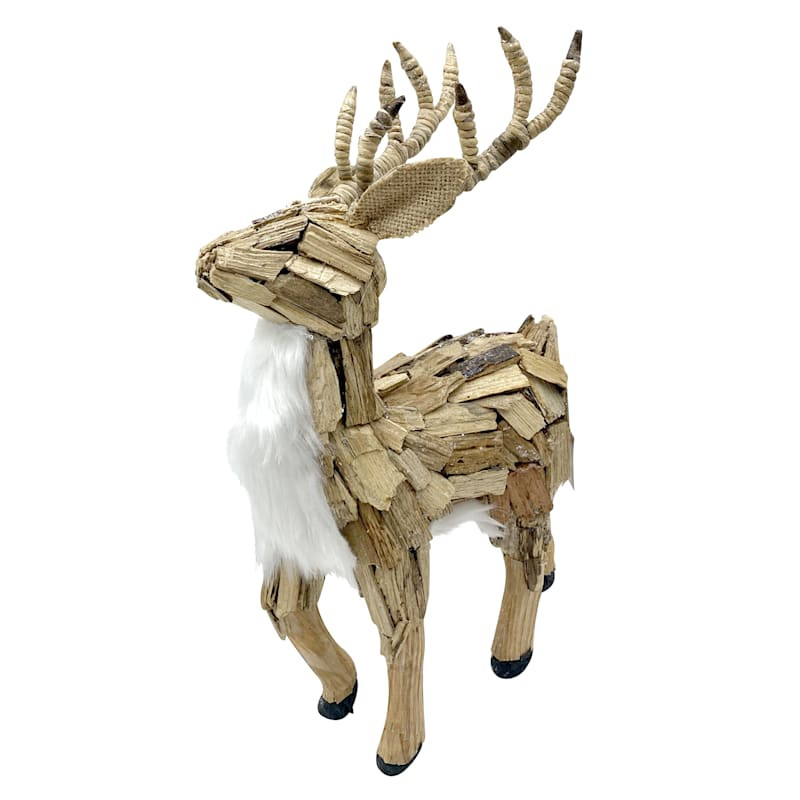 Standing Wooden Reindeer Decor, 14" | At Home