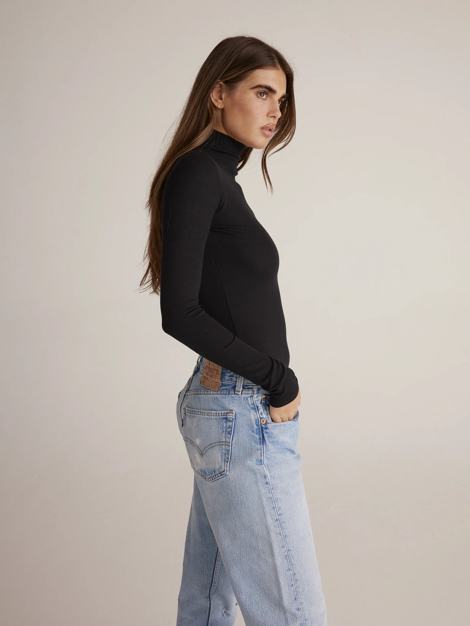 ORLEE / TURTLENECK BODYSUIT / BLACK | CLYQUE