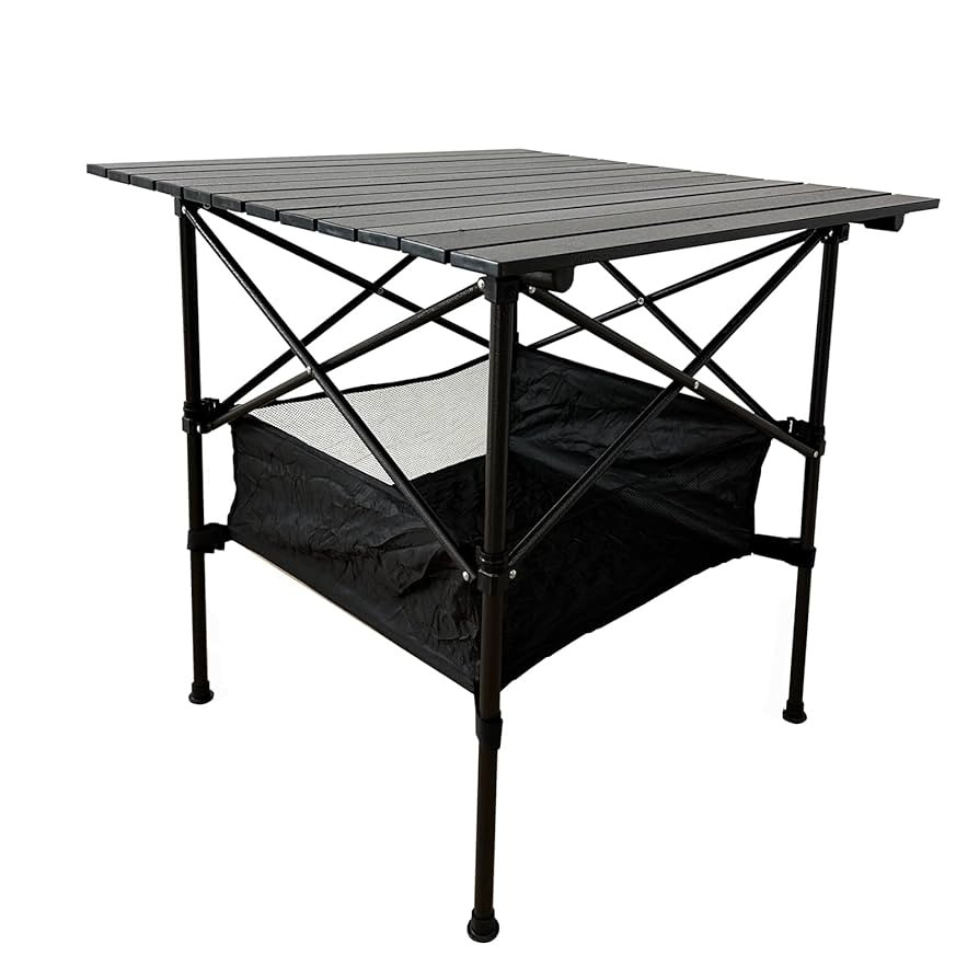 LEADALLWAY Folding Camping Table with Large Storage and Carrying Bags,28x28x28inchs | Amazon (US)