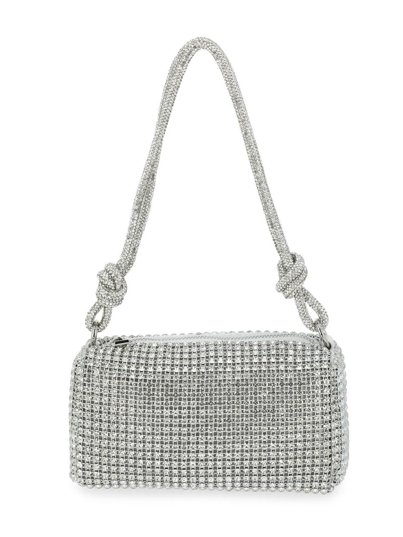 Scoop Women's Mini Rhinestone Party Bag, Silver - Walmart.com | Walmart (US)