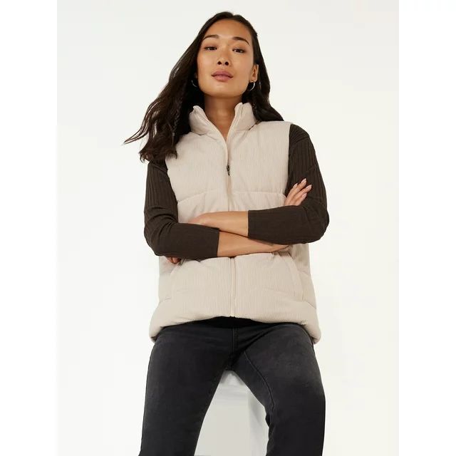 Time and Tru Women's Quilted Corduroy Vest, Sizes XS-3X | Walmart (US)