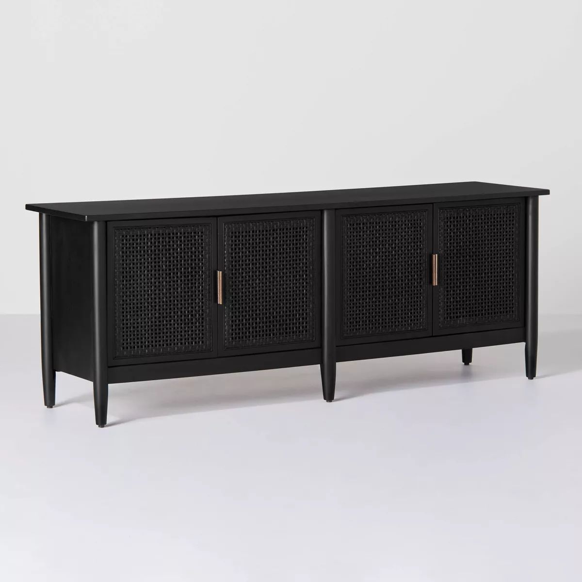 Wood & Cane Media Console Black - Hearth & Hand™ with Magnolia | Target