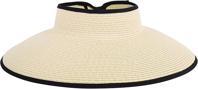 Sun Hats for Women Fashionable Womens Wide Brim Hat Roll-up Straw Sun Visor Hat | Amazon (US)