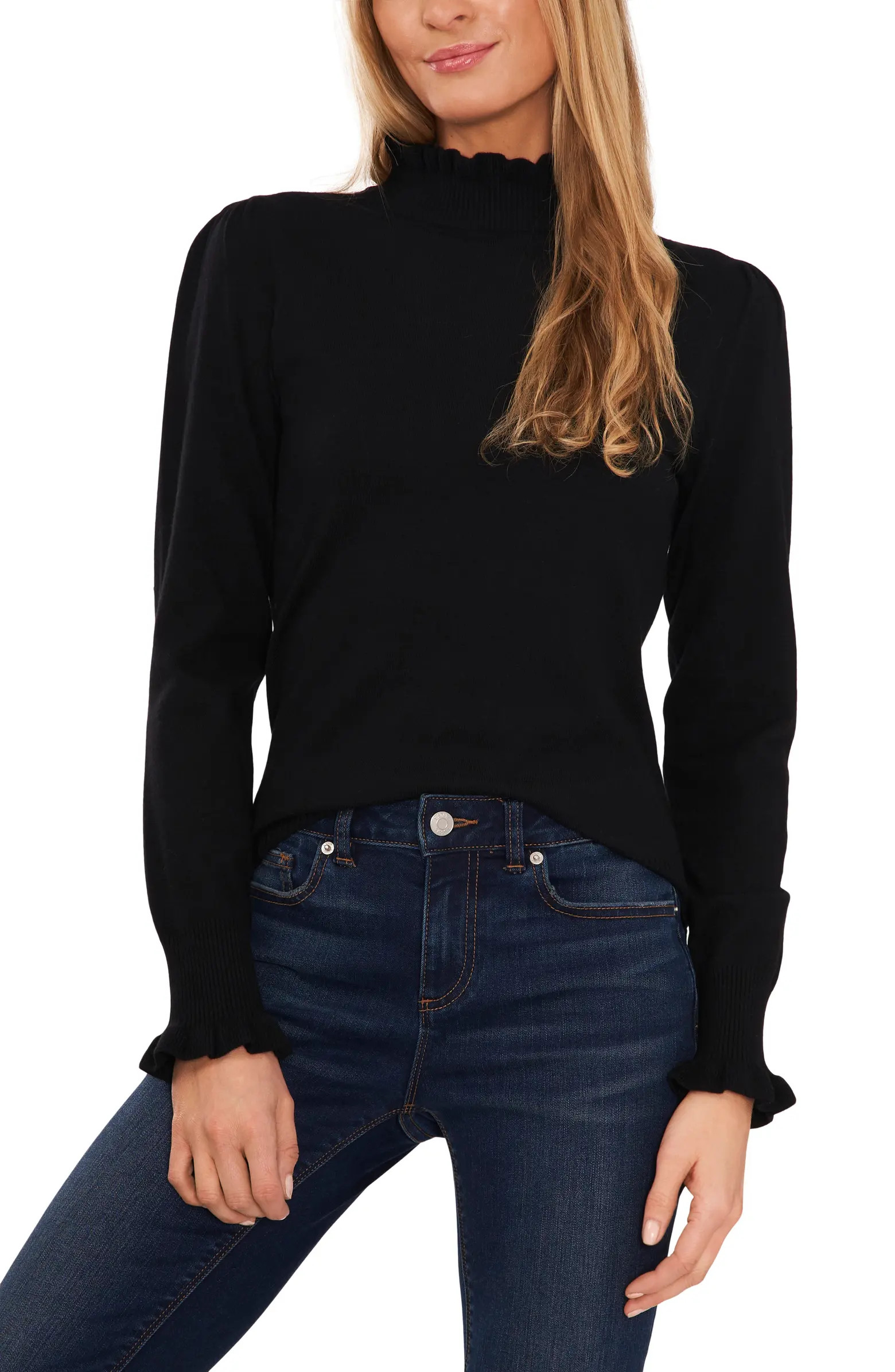 Ruffle Mock Neck Sweater | Nordstrom