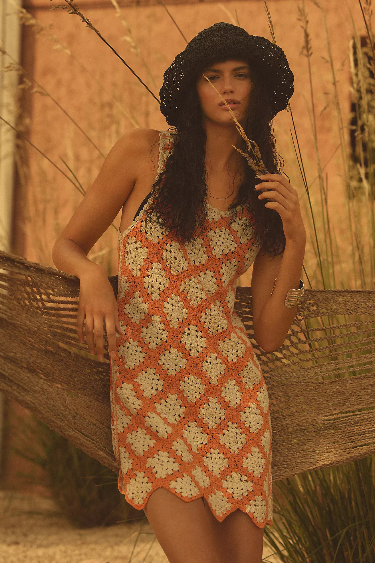 Maeve Sleeveless Crochet Mini Dress | Anthropologie (US)