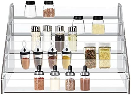 WUIVIUT Spice Rack Organizer For Cabinet, 1 4/5 in/Tier Acrylic Tiered Spice Shelf Can Storage Organ | Amazon (US)