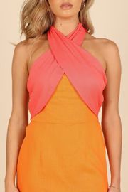 Jaded Halter Neck Mini Dress - Pink/orange | Petal & Pup (US)