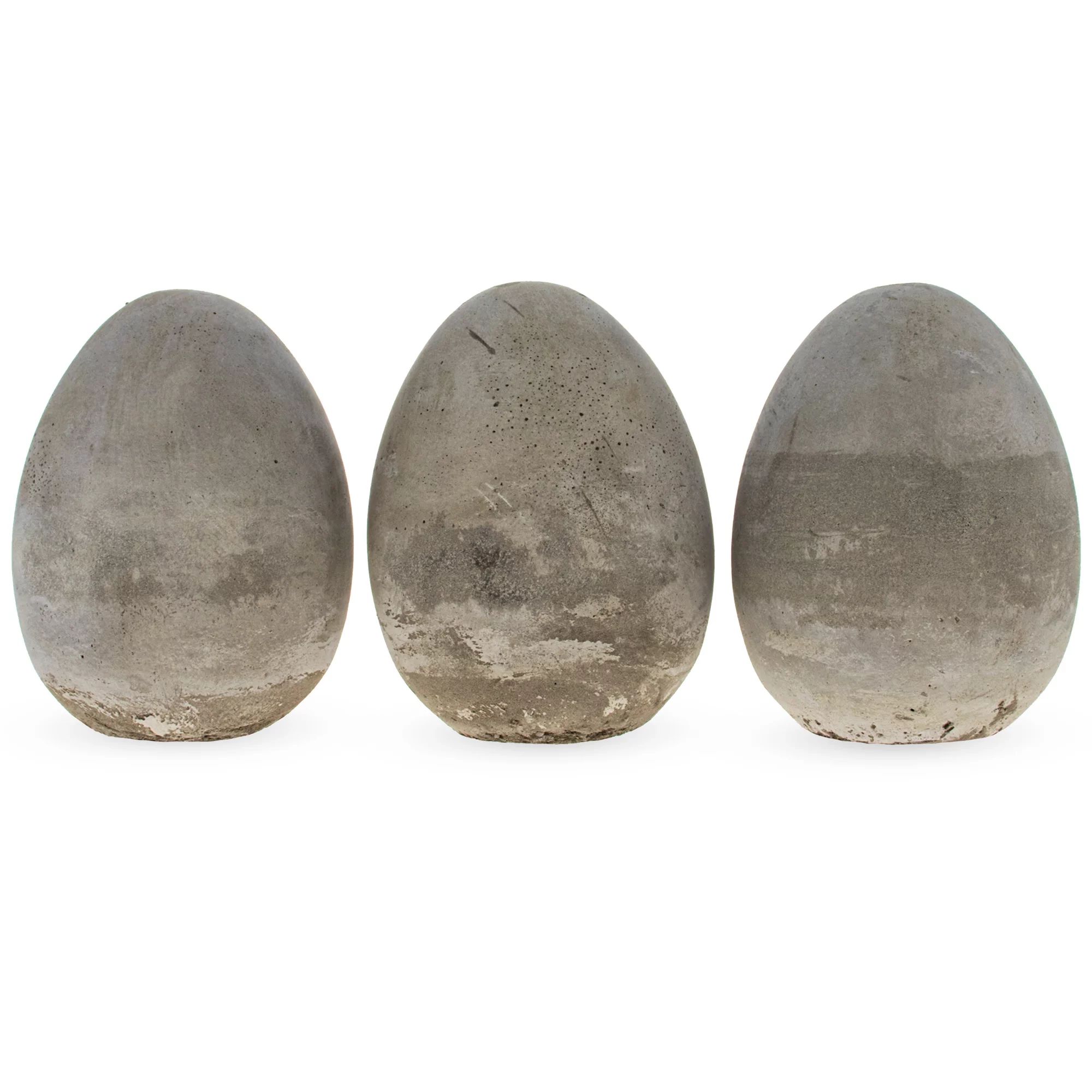 BestPysanky Set of 3 Flat Bottom Cement Eggs 2.25 Inches - Walmart.com | Walmart (US)