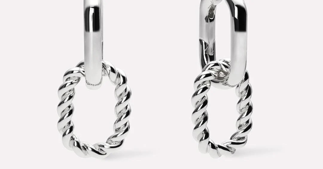 Double Hoop Earrings - Ash Double Silver | Ana Luisa