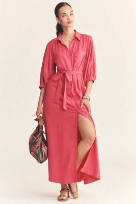 The Mona Linen Shirt Dress by Maeve | Anthropologie (US)
