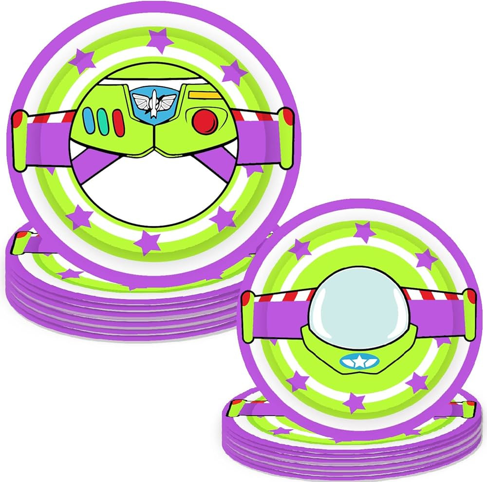 METIXOZE Buzz Birthday Party Paper Plates Buzz Birthday Party Decorations Light Inspired year Pap... | Amazon (US)
