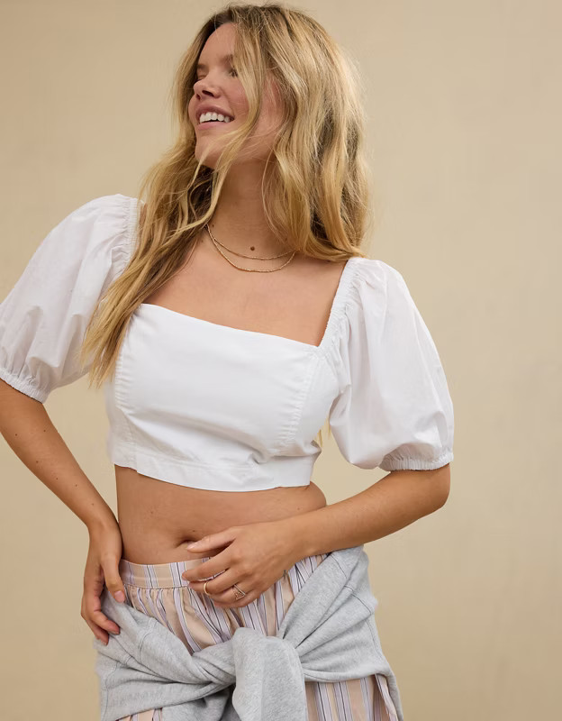 Aerie Puff Sleeve Square Neck Top | Aerie