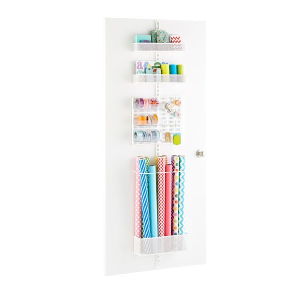 Elfa Utility Mesh Gift Packaging Over the Door Rack White | The Container Store
