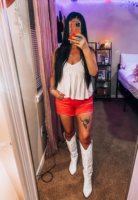 Rodeo Outfit | Rodeo Style | White Boots | White Tank Top | Spring Style | Rodeo OOTD | Cowgirl | Concert Fashion 

#LTKFestival #LTKSeasonal #LTKunder100