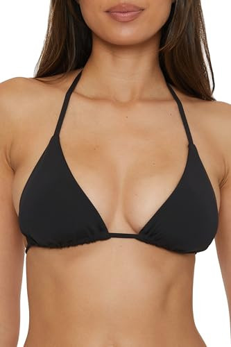BECCA Women's Standard Color Code Triangle Bikini Top, Adjustable, Tie Back, Swimwear Separates, Black (A), Small | Amazon (US)