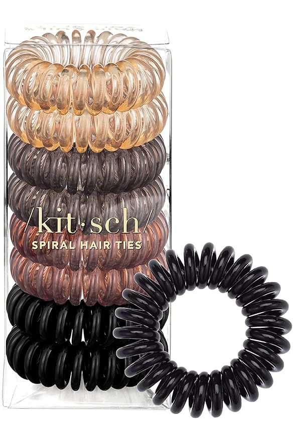 Kitsch Spiral Hair Ties for Women - Coil Hair Ties for Thick Hair | No Crease Hair Tie | Spiral H... | Amazon (US)