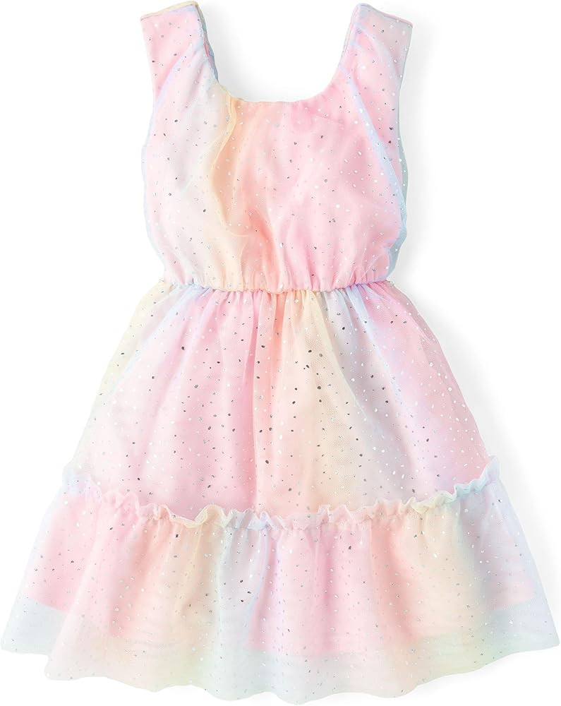 The Children's Place,Girls,Sleeveless Dressy Dresses,Bright Pink Rainbow,Medium | Amazon (US)