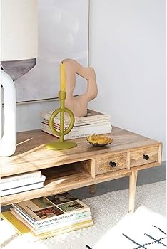 Bloomingville Resin Taper Candle Holder, 7" L x 4" W x 15" H, Green (AH2354) | Amazon (US)