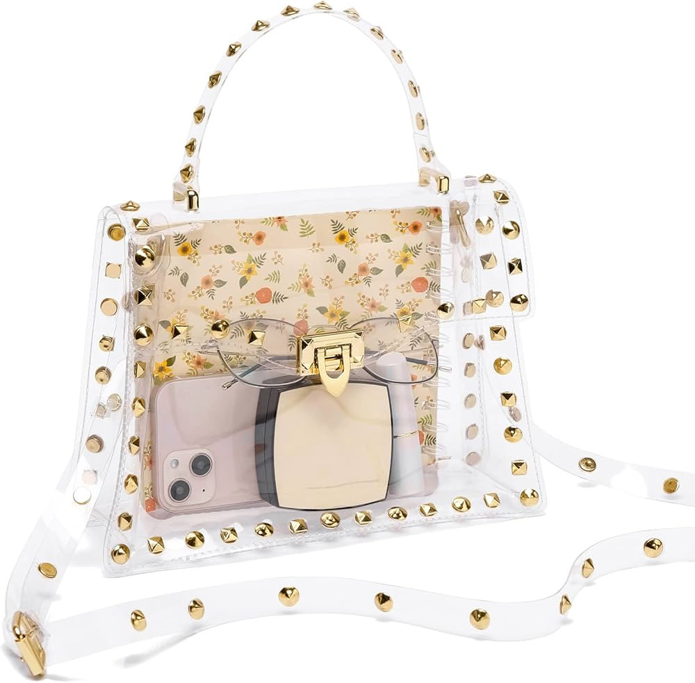 LZXYBIN Clear Purse for Women, Clear Bag Stadium Approved, Clear Crossbody Purse, Adjustable Shou... | Amazon (US)