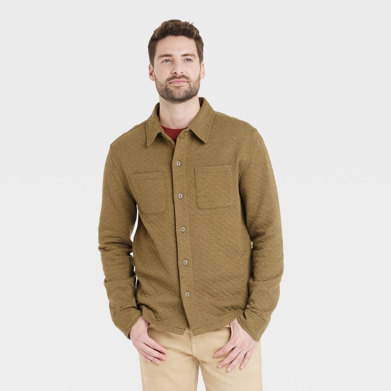 Men's Long Sleeve Knit Quilted Button-Down Shirt - Goodfellow & Co™ | Target