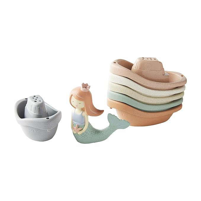 Mud Pie Children's Stacking Boat Set, Mermaid | Amazon (US)
