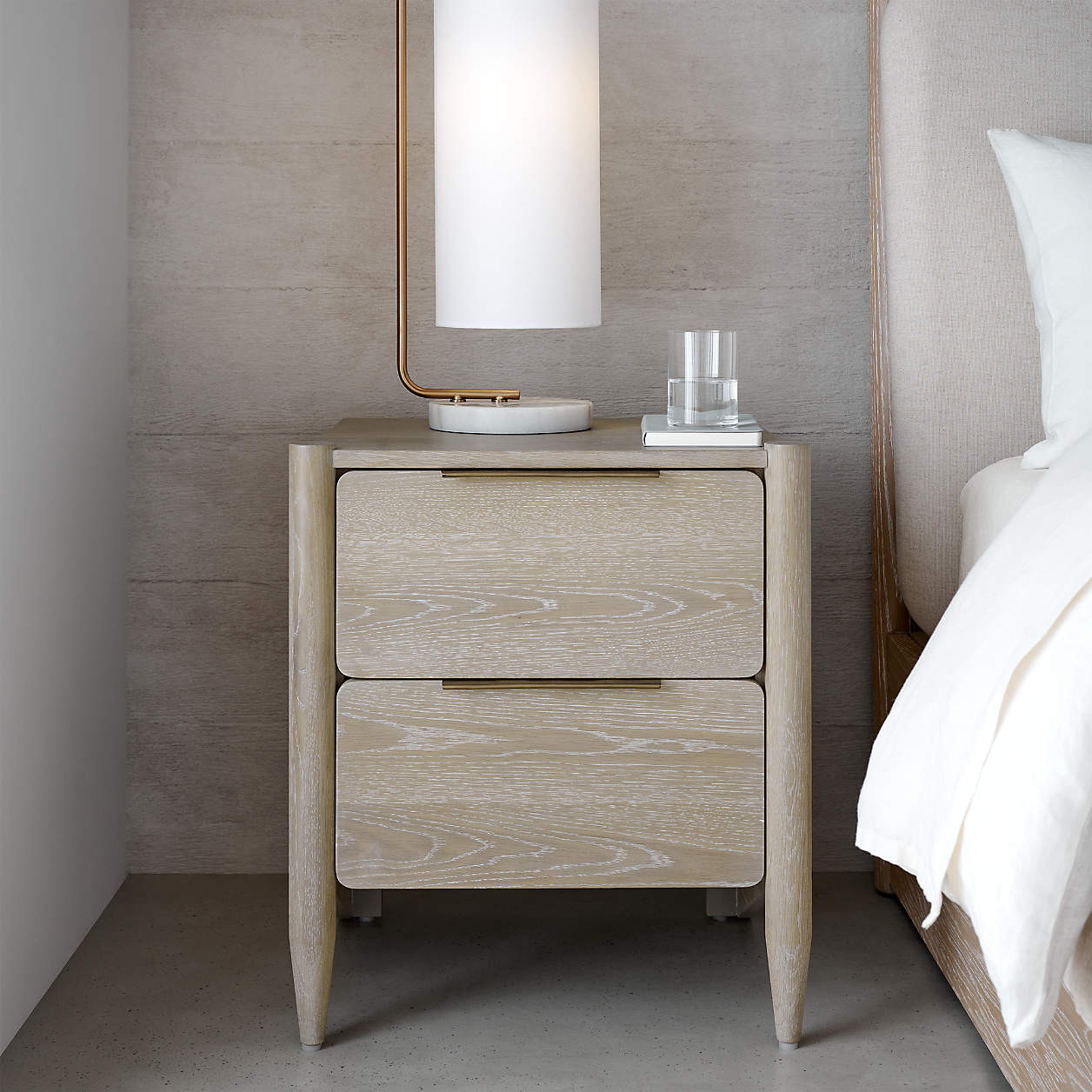 Casa 22" White Oak Wood Nightstand + Reviews | Crate & Barrel | Crate & Barrel