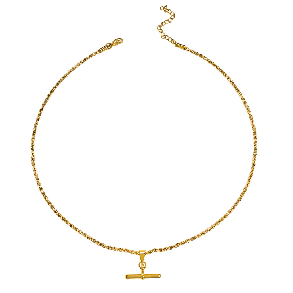 Rope Chain Bar Pendant Necklace | Ellie Vail Jewelry