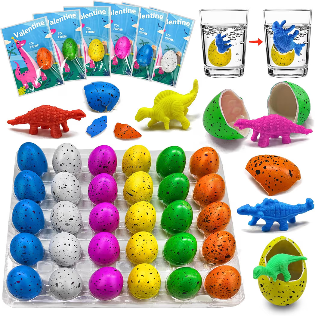 30 Pack Valentines Day Gifts for Kids Dinosaur Eggs Classroom Exchange School Activities Party Fa... | Amazon (US)