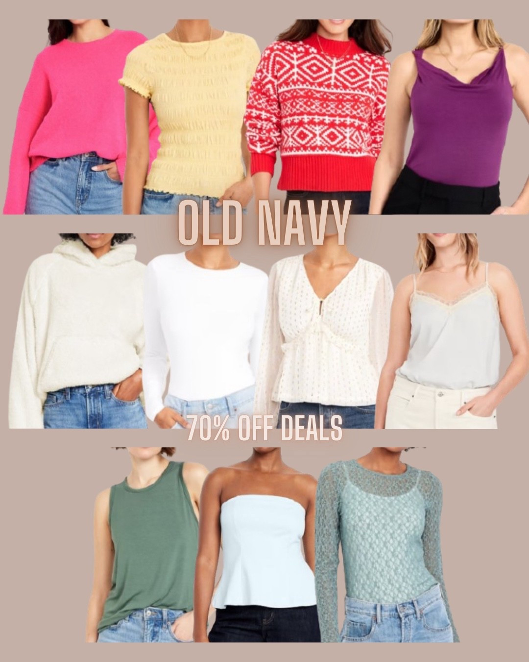 Last day for this awesome deals! 

Old navy
Sweater
Lace top
Blouse
Cami
Spring fashion


#LTKSaleAlert #LTKHoliday #LTKFindsUnder50