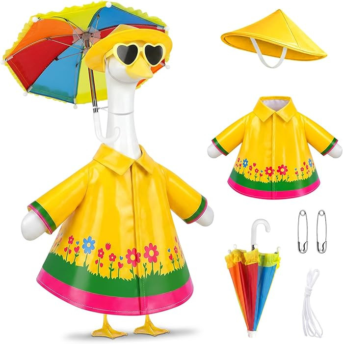 3 Pcs/Set Raincoat Porch Goose Outfits, Summer Goose Raincoat Costume, Yard Goose Clothes Raincoa... | Amazon (US)